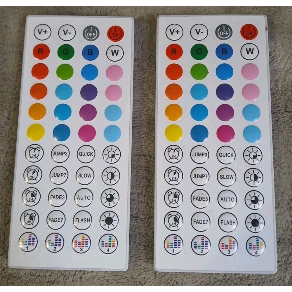 2 Replacement 44 Button Remote Controls‎ for LED Rope Lights READ